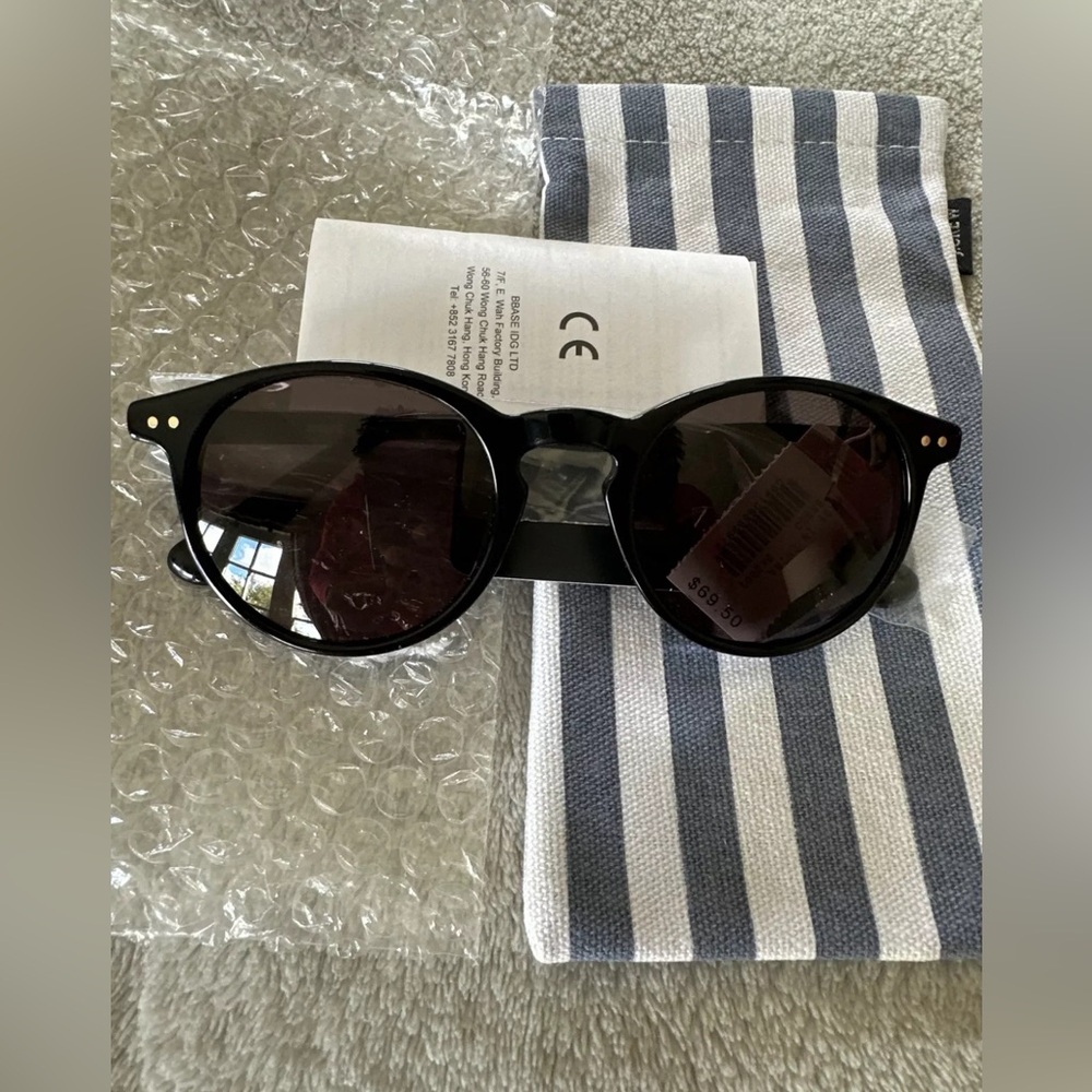 J. Crew NWT Lakeside Round Sunglasses - Black - Picture 3 of 4